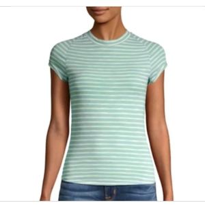 Free People sage combo short-sleeve stripe t-shirt